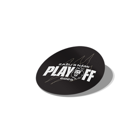 Samolepka Zažij s námi Play off 2025 MHK