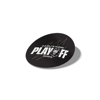 Samolepka Zažij s námi Play off 2025 MHK